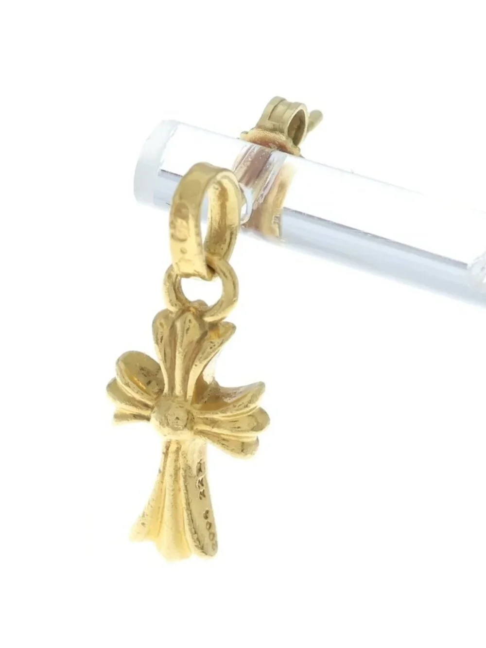 Chrome Hearts 22k Bby Pprchn 22k Baby Fat Drop Gold Earrings